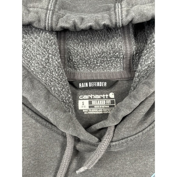 Carhartt Rain Defender Hoodie Womens S Grey Fleece Sweatshirt Midweight Workwear - Picture 5 of 13